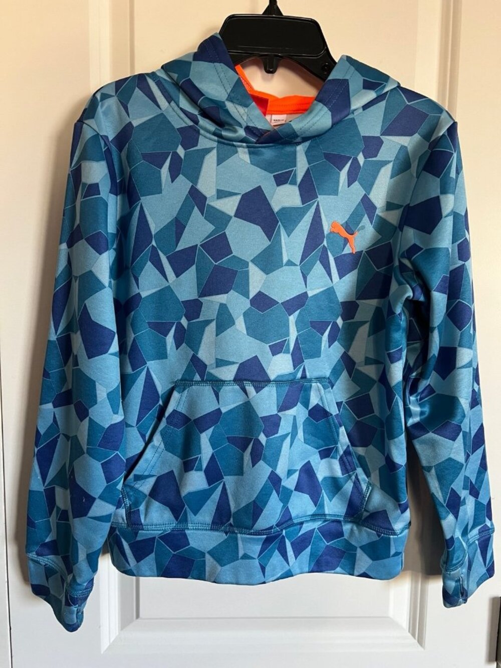 Puma blue geometric hoodie jacket size medium